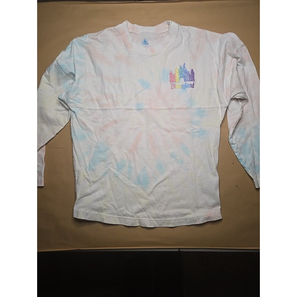 Disneyland Resort Castle Spirit Jersey Kids Small Rainbow Glitter Tie Dye